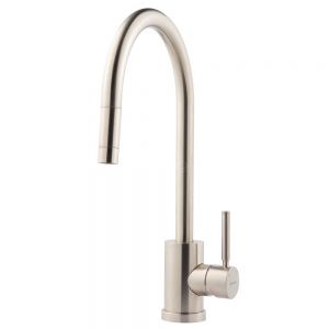 Clearwater Elmira Single Lever Brushed Nickel Pull Out Monobloc Kitchen Sink Mixer Tap