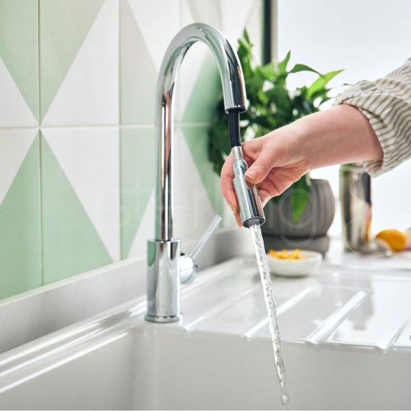 Clearwater Ember Single Lever Chrome Monobloc Kitchen Sink Mixer Tap #3