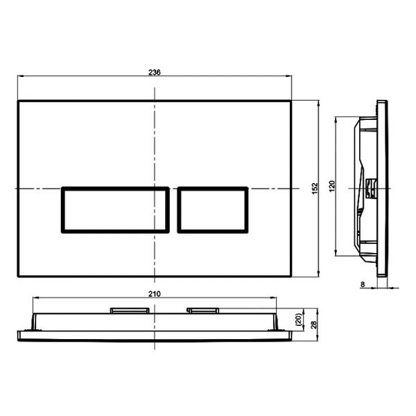 Abacus Trend2 Satin Dual Flush Plate #2