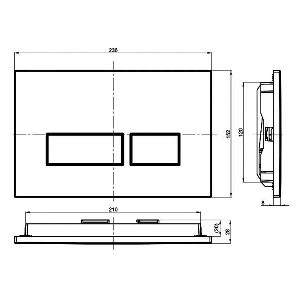 Abacus Trend2 White Dual Flush Plate #2