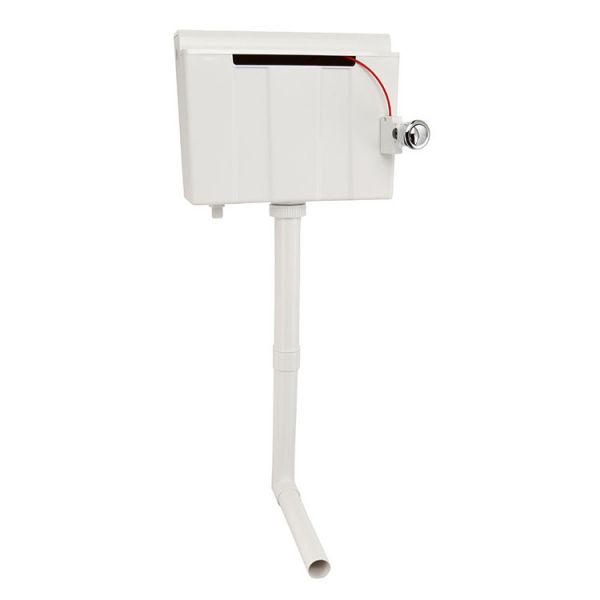 Abacus Dual Flush Concealed Cistern with Chrome Flush Button