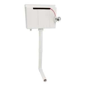 Abacus Dual Flush Concealed Cistern with Chrome Flush Button