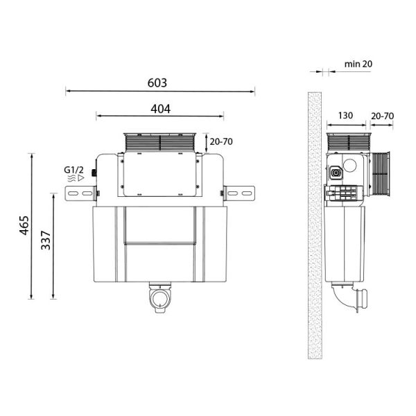 Abacus Dual Flush Concealed Cistern 820mm #2