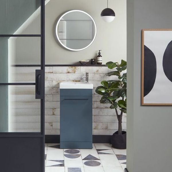 Roper Rhodes Esta 450 Freestanding Derwent Blue Vanity Unit and Basin ESVB45DB ESB45 #2