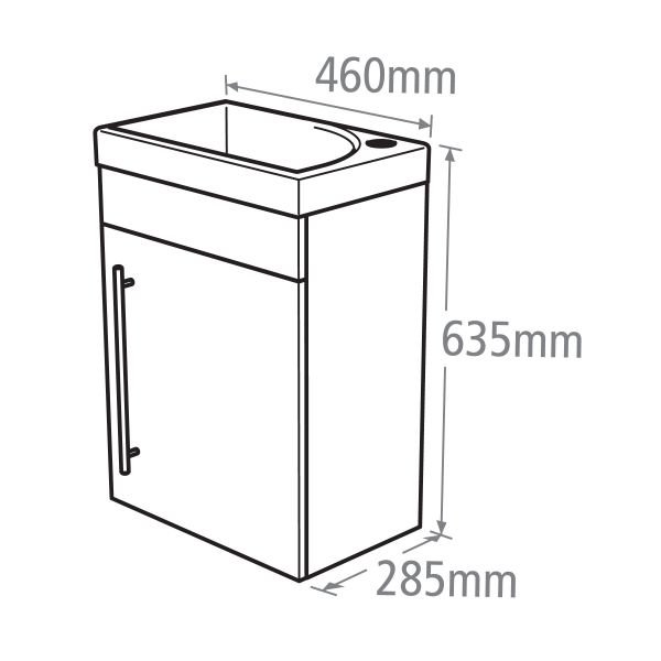 Roper Rhodes Esta 460 Wall Mounted Light Grey Vanity Unit and Basin ESWM45LG ESB45 #2
