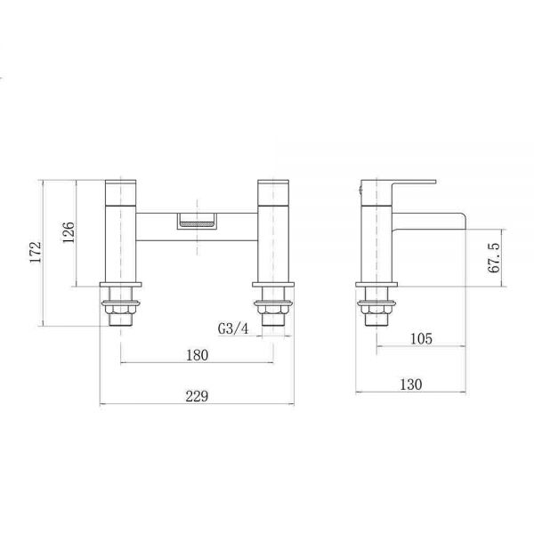 Eastbrook Abberton Black Bath Filler Tap #2
