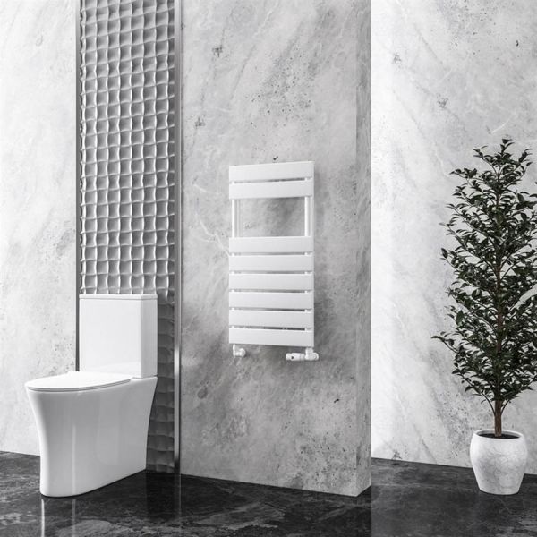 Eastbrook Addington 790 x 400 Type 10 Gloss White Designer Towel Rail #2