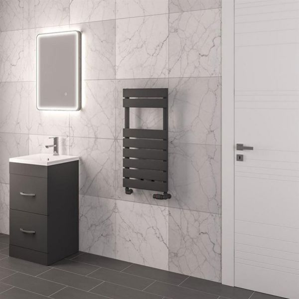 Eastbrook Addington 790 x 400 Type 10 Matt Anthracite Designer Towel Rail #2