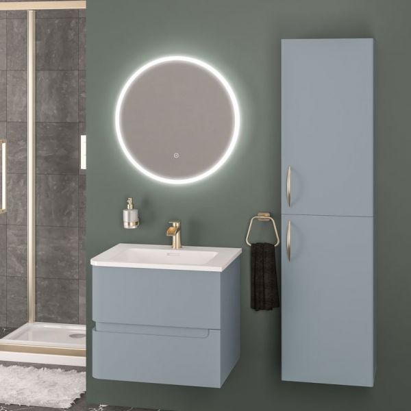 Eastbrook Arda 600 Grey Wall Hung Vanity Unit Left Hand #2