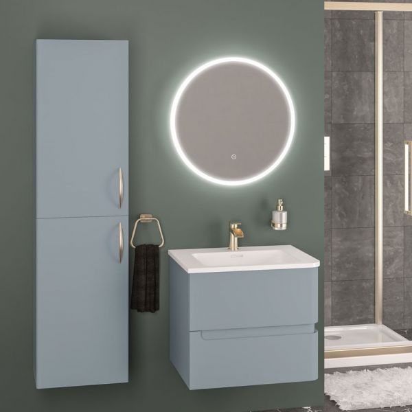 Eastbrook Arda 600 Grey Wall Hung Vanity Unit Right Hand #2