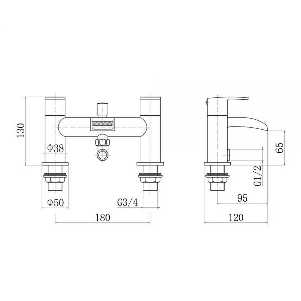 Eastbrook Aston Black Bath Shower Mixer Tap #2