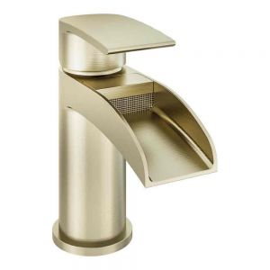 Eastbrook Aston Brushed Brass Mono Basin Mixer Tap with Waste