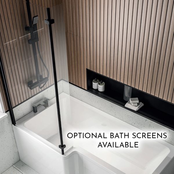 Eastbrook Shannon L Shaped 1700 x 850 Left Hand Shower Bath #3