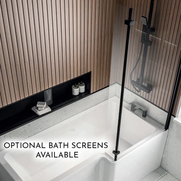 Eastbrook Beauforte Reinforced Shannon L Shaped 1700 x 850 Right Hand Shower Bath #3