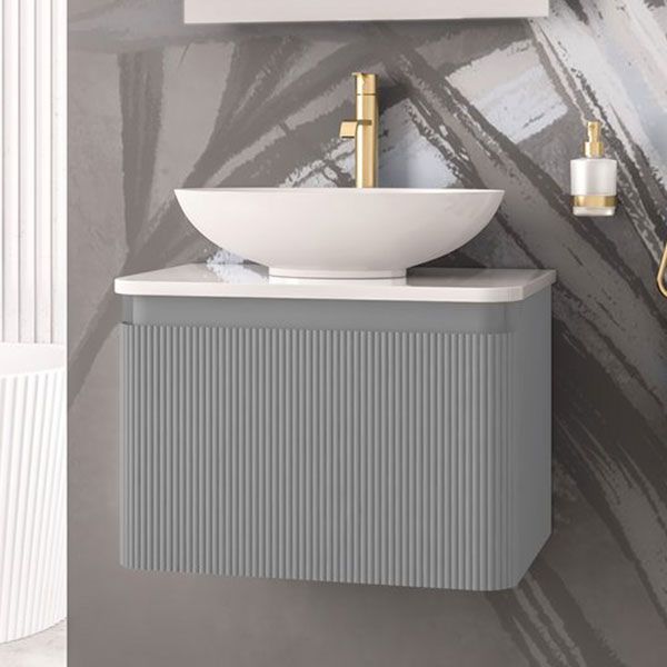 Eastbrook Belice 600 Grey Wall Hung Fluted Vanity Unit #3