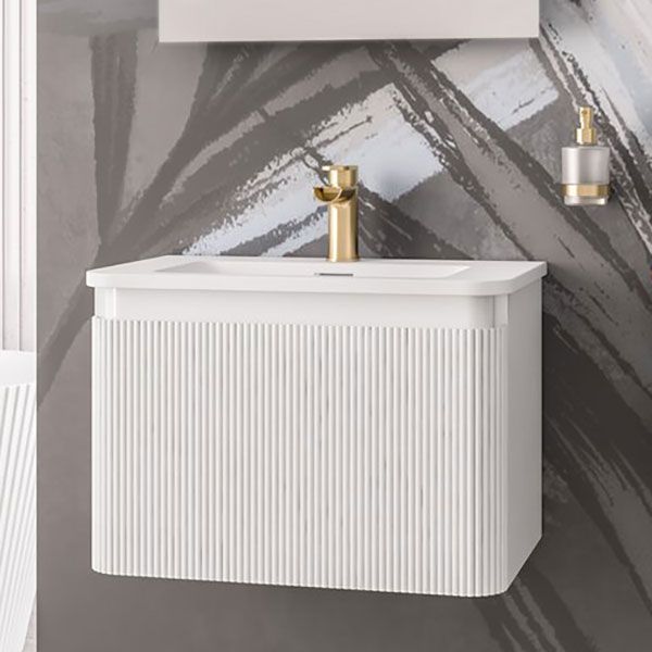Eastbrook Belice 600 White Wall Hung Fluted Vanity Unit #2