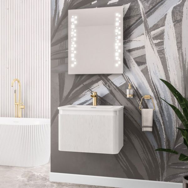 Eastbrook Belice 600 White Wall Hung Fluted Vanity Unit #3