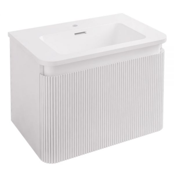 Eastbrook Belice 600 White Wall Hung Fluted Vanity Unit