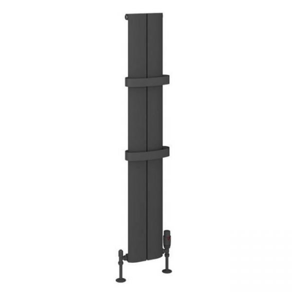 Eastbrook Berlini 1200 x 185 Matt Anthracite Aluminium Designer Radiator