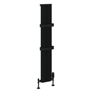 Eastbrook Berlini 1200 x 185 Matt Black Aluminium Designer Radiator