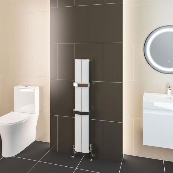 Eastbrook Berlini 1200 x 185 Matt White Aluminium Designer Radiator #2
