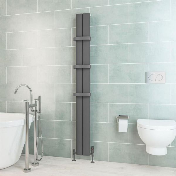 Eastbrook Berlini 1800 x 185 Matt Anthracite Aluminium Designer Radiator #2