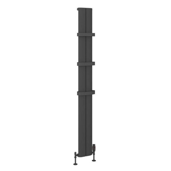 Eastbrook Berlini 1800 x 185 Matt Anthracite Aluminium Designer Radiator