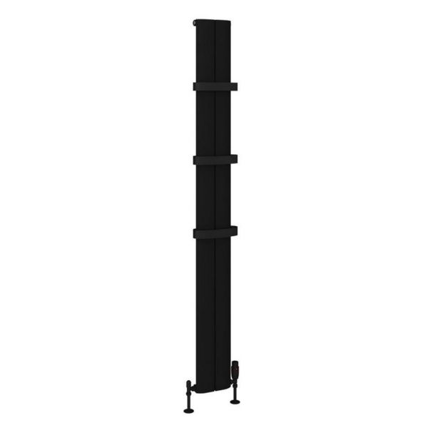 Eastbrook Berlini 1800 x 185 Matt Black Aluminium Designer Radiator