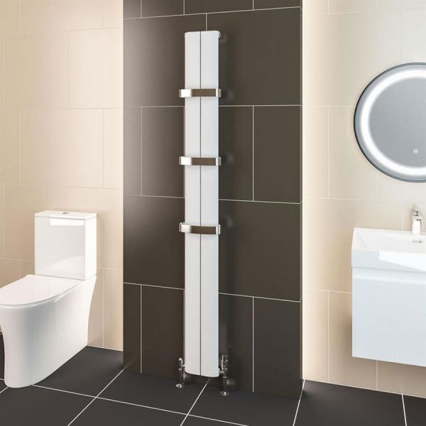 Eastbrook Berlini 1800 x 185 Matt White Aluminium Designer Radiator #2