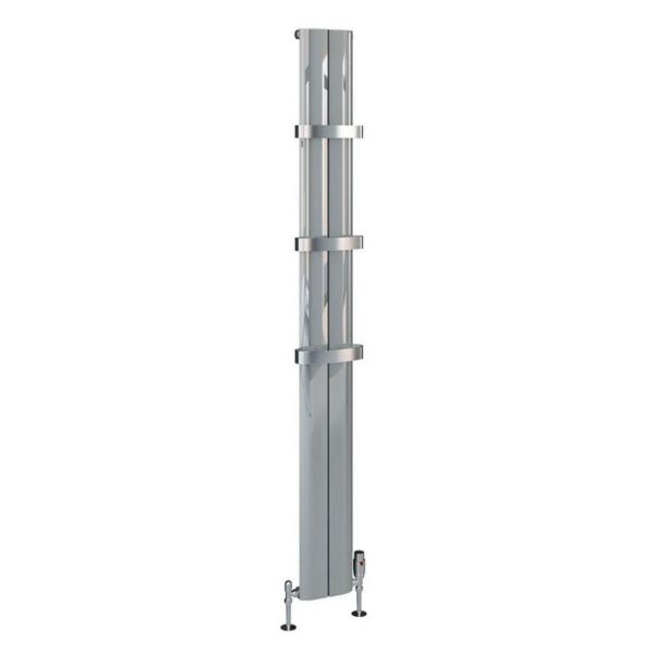 Eastbrook Berlini 1800 x 185 Polished Aluminium Designer Radiator