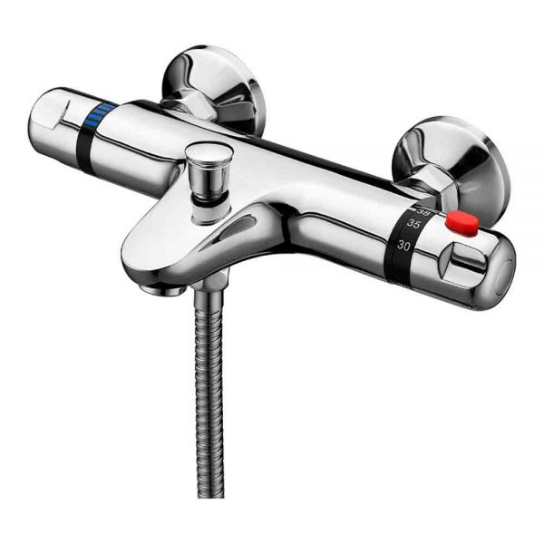 Eastbrook Biava Chrome Wall Mounted Thermostatic Bath Shower Mixer Tap
