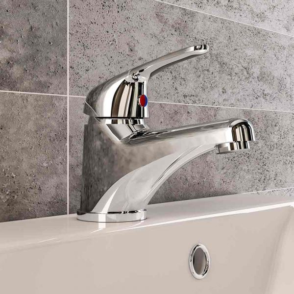 Eastbrook Biava Hi Flow Chrome Mono Basin Mixer Tap with Waste