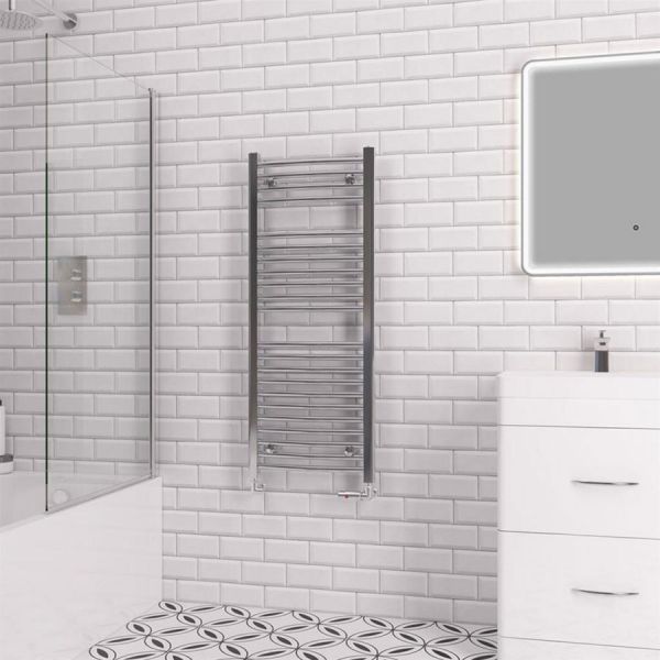 Eastbrook Biava 1118 x 450 Curved Chrome Towel Rail #2