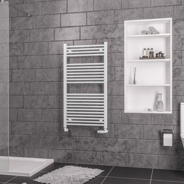 Eastbrook Biava 1118 x 600 Straight White Towel Rail #2