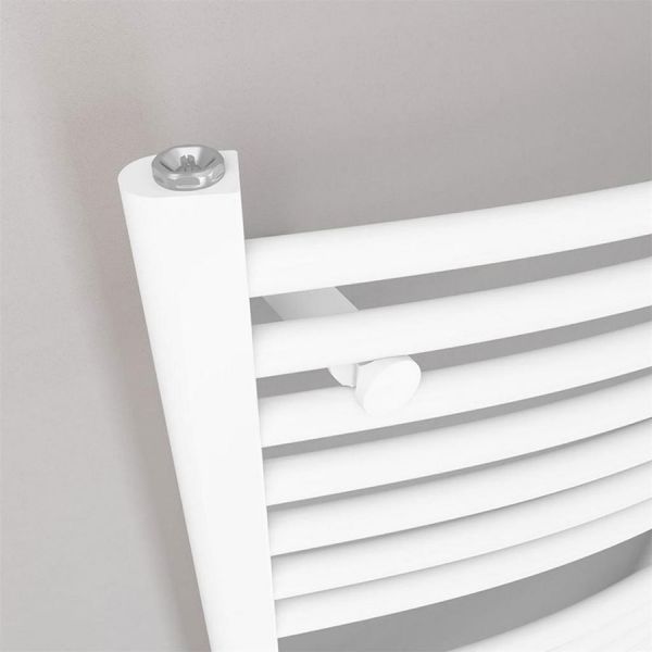 Eastbrook Biava 360 x 400 Curved White Towel Rail #3