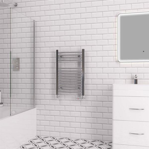 Eastbrook Biava 688 x 450 Curved Chrome Towel Rail #2