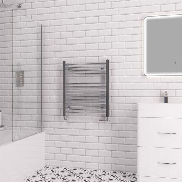 Eastbrook Biava 688 x 600 Curved Chrome Towel Rail #2