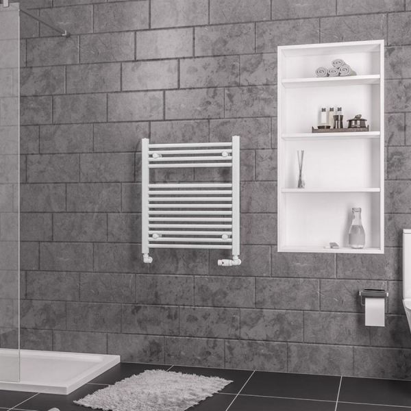 Eastbrook Biava 688 x 600 Straight White Towel Rail #2