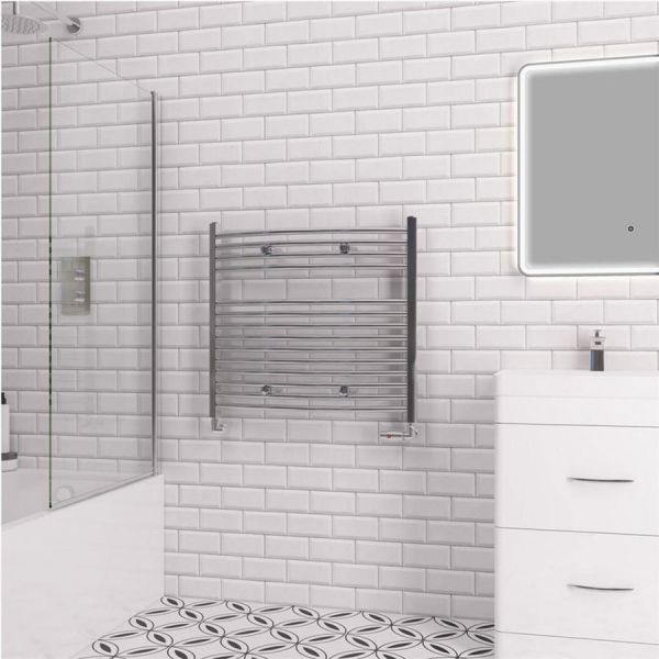 Eastbrook Biava 688 x 750 Curved Chrome Towel Rail #2