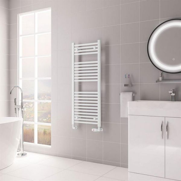 Eastbrook Biava Hidden Vent 1118 x 450 Straight Gloss White Towel Rail #2