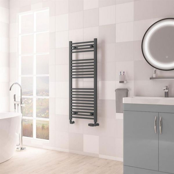 Eastbrook Biava Hidden Vent 1118 x 450 Straight Matt Anthracite Towel Rail #2