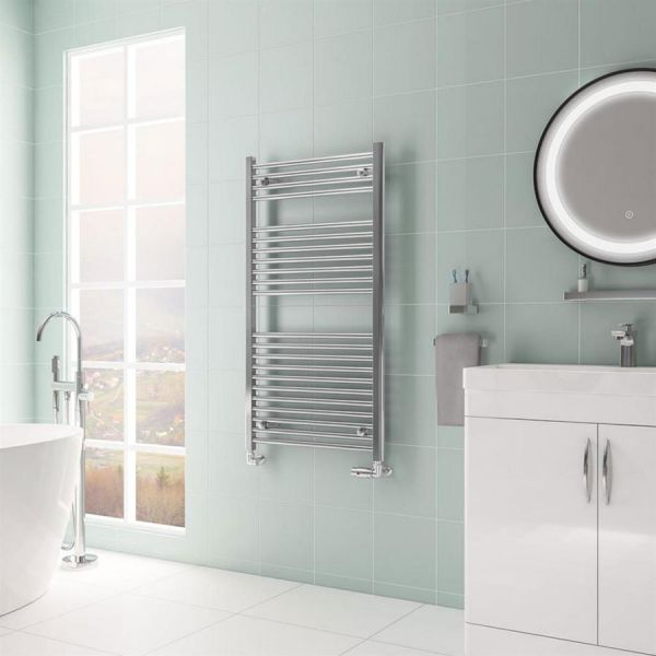 Eastbrook Biava Hidden Vent 1118 x 600 Straight Chrome Towel Rail #2