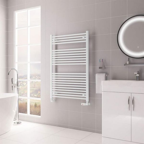 Eastbrook Biava Hidden Vent 1118 x 750 Straight Gloss White Towel Rail #2