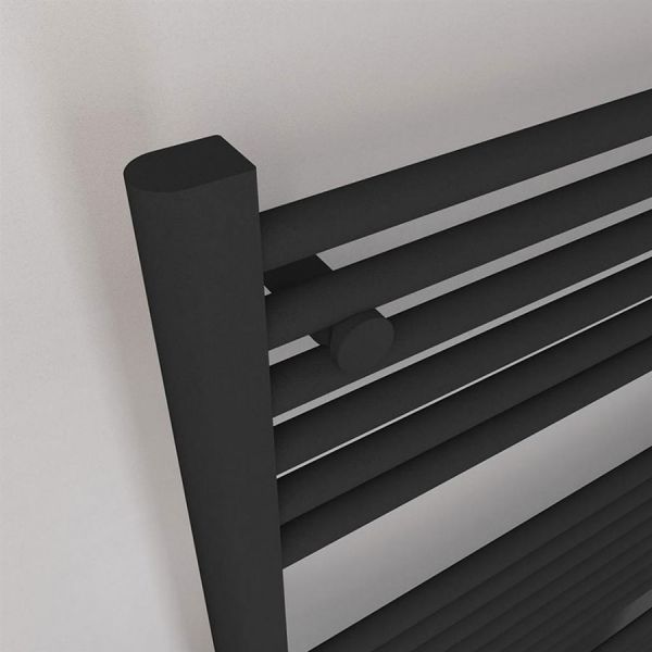 Eastbrook Biava Hidden Vent 1118 x 750 Straight Matt Black Towel Rail #3