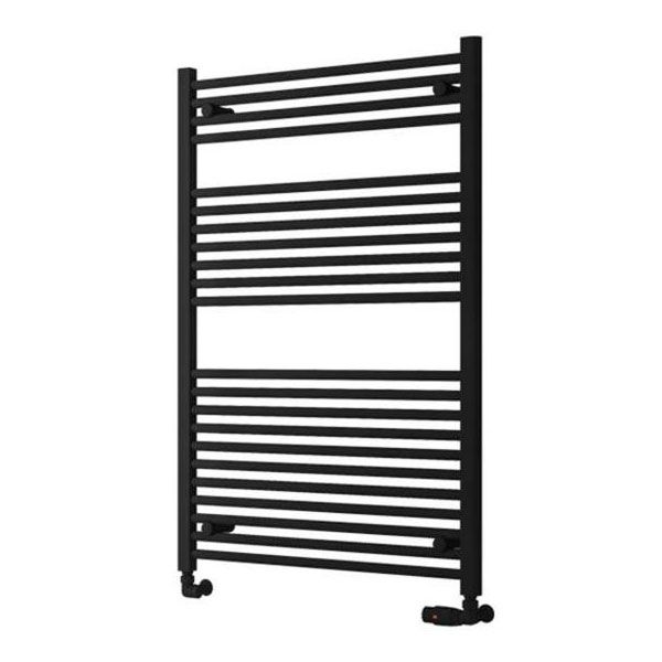 Eastbrook Biava Hidden Vent 1118 x 750 Straight Matt Black Towel Rail