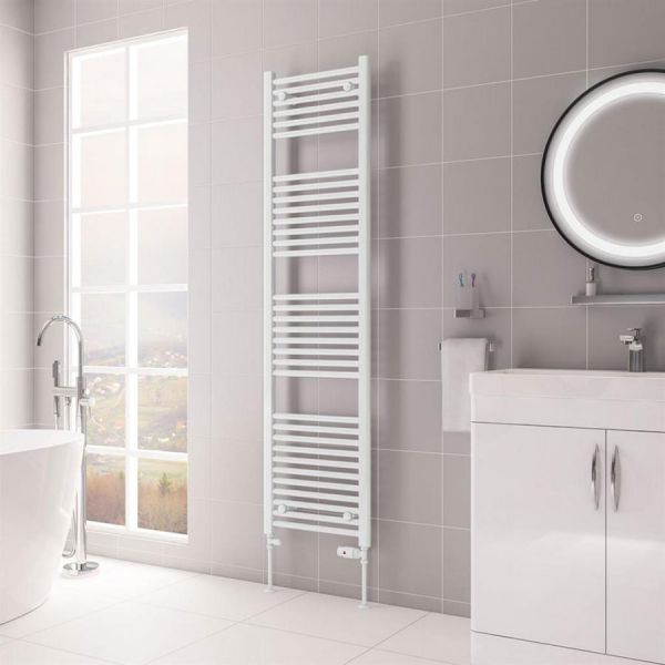 Eastbrook Biava Hidden Vent 1720 x 450 Straight Gloss White Towel Rail #2