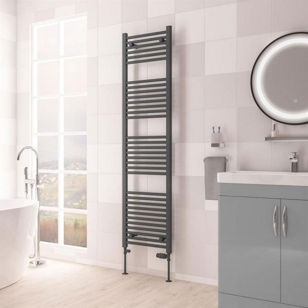 Eastbrook Biava Hidden Vent 1720 x 450 Straight Matt Anthracite Towel Rail #2