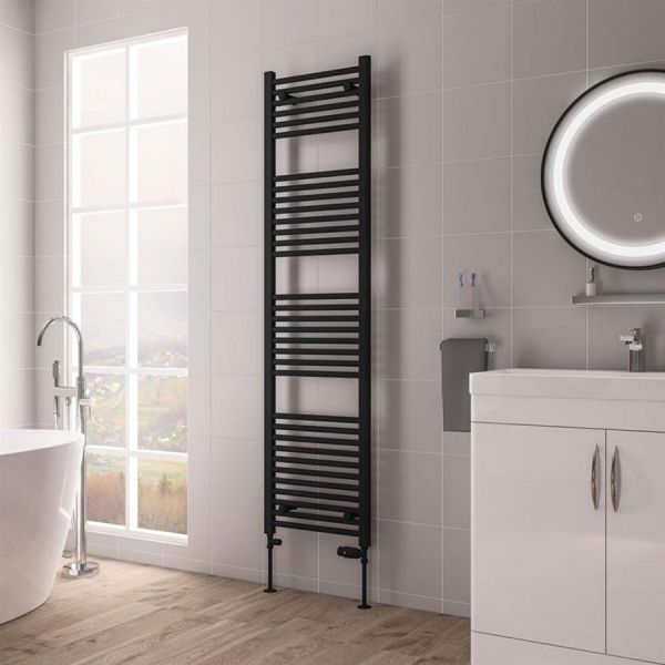 Eastbrook Biava Hidden Vent 1720 x 450 Straight Matt Black Towel Rail #2