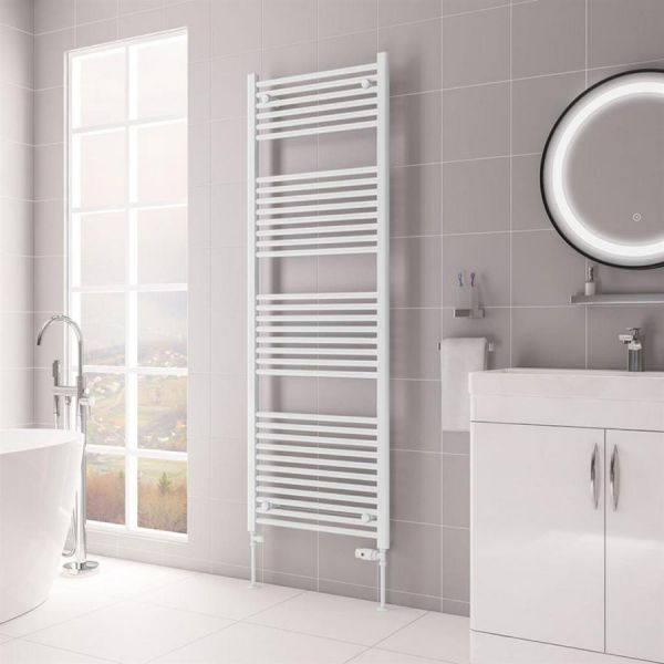 Eastbrook Biava Hidden Vent 1720 x 600 Straight Gloss White Towel Rail #2