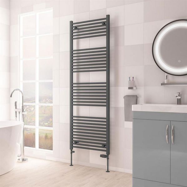 Eastbrook Biava Hidden Vent 1720 x 600 Straight Matt Anthracite Towel Rail #2